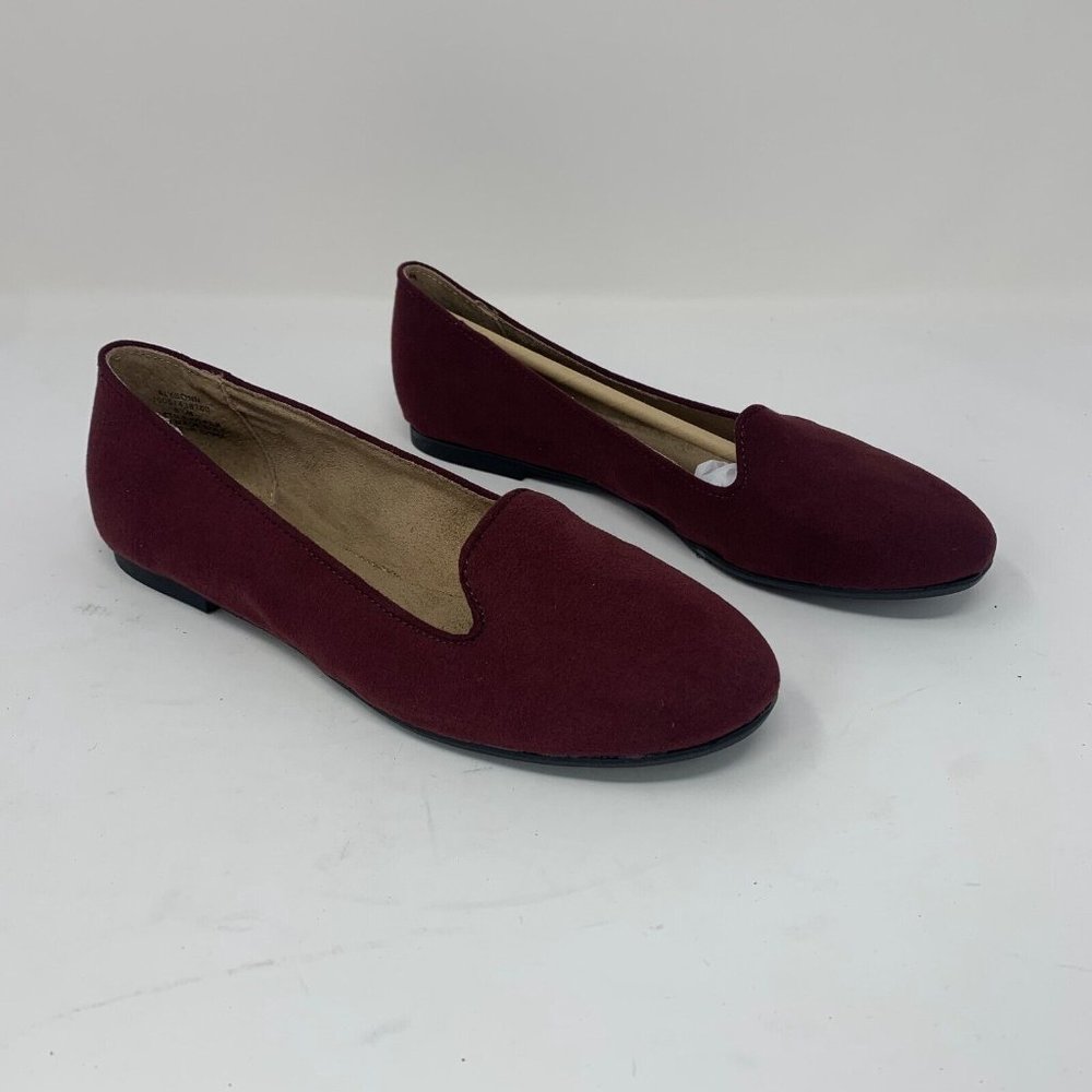 Style & Co Alysonn 10007438700 Ballet Flats Women's 6M Plum Suede Slip On S0551